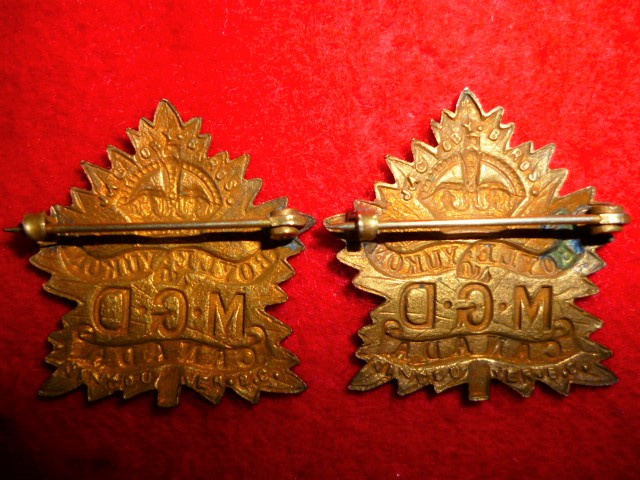 28-3 - Boyle's Yukon Machine Gun Detachment Officer's Collar Badge Pair